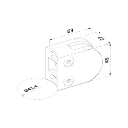 Svorka na trubku ø 42,4 mm, sklo 6 - 10,76 mm, AISI 304 Svorka na trubku ø 42,4 mm, sklo 6 - 10,76 mm, AISI 304